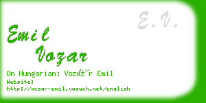 emil vozar business card